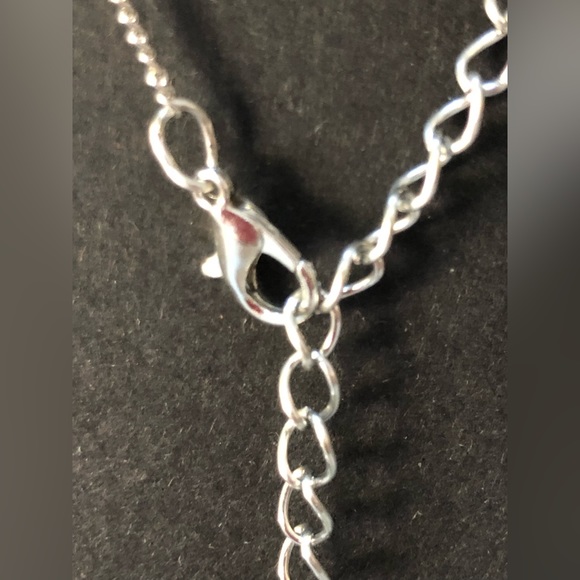 HAND CRAFTED Silver White Pearl rhinestone necklace an earrings dainty Gift Set - Picture 9 of 10